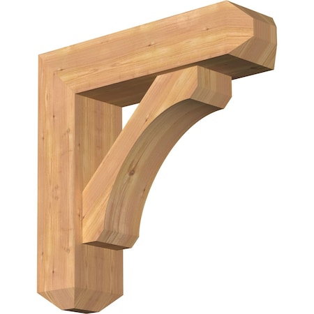Ekena Millwork Legacy Craftsman Smooth Bracket w/ Offset Brace, Western Red Cedar, 7 1/2"W x 28"D x 28"H BKT0806X28X28LEC04SWR